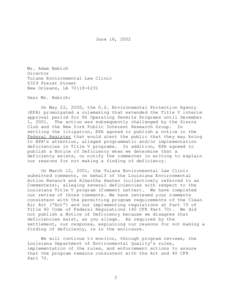 Response to March 12, 2001 Comments on Louisiana's Title V Operating Permit Program