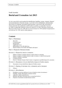 Burial and Cremation Act 2013