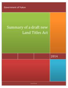 Summary of a draft new Land Titles Act