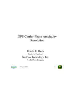 GPS Carrier-Phase Ambiguity Resolution