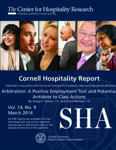 Cornell Cornell Hospitality Hospitality Report Report  Published in conjunction with the Cornell Institute