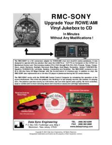 RMC-SONY Upgrade Your ROWE/AMI Vinyl Jukebox to CD In Minutes Without Any Modifications !