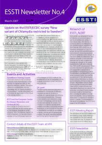 %334)�.EWSLETTER�.O -ARCH� Update on the ESSTI/ECDC survey “New Relaunch of .EW�VARIANT�OF