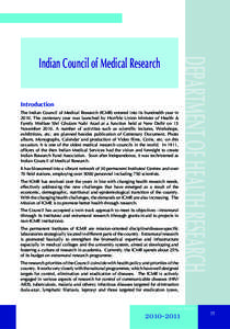 Introduction  DEPARTMENT OF HEALTH RESEARCH Indian Council of Medical Research