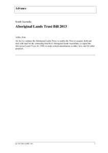 Microsoft Word - Aboriginal Lands Trust Bill 2013.mh.164.rtf