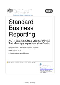 SBR VIC Payroll Tax (June 2009 Release) Message Implementation Guide