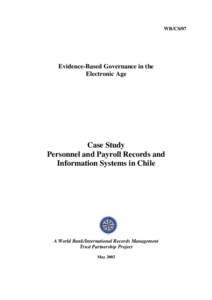 WB/CS/07  Evidence-Based Governance in the Electronic Age  Case Study