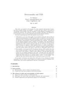 Retrocausality and TGD M. Pitk¨anen Email: . http://tgdtheory.com/. July 12, 2017 Abstract