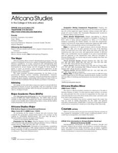 Africana Studies In the College of Arts and Letters OFFICE: Arts and Letters 373 TELEPHONE: http://www-rohan.sdsu.edu/dept/afras Faculty