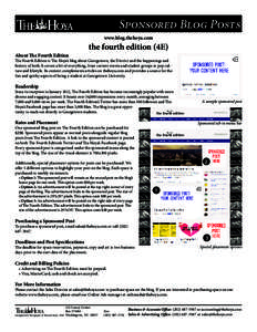 Sponsored Blog Posts www.blog.thehoya.com About The Fourth Edition  the fourth edition (4E)