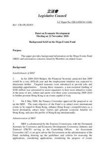 立法會 Legislative Council LC Paper No. CB[removed]Ref : CB1/PL/EDEV  Panel on Economic Development