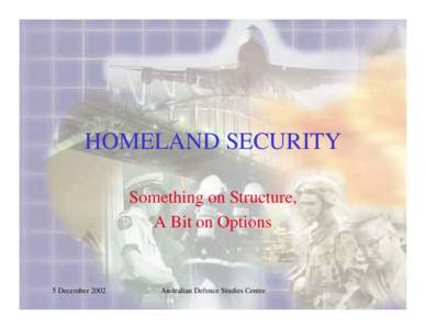 HOMELAND SECURITY Something on Structure, A Bit on Options 5 December 2002