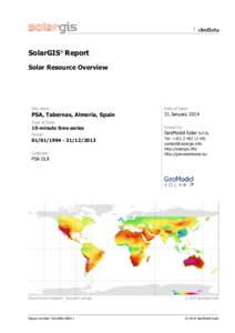 SolarGIS® Report Solar Resource Overview Site name:  Date of Issue: