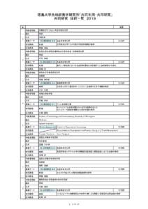 徳島大学先端酵素学研究所「共同利用・共同研究」 共同研究　採択一覧　２０１８ № 1