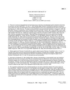 SPA 11 RCRA REVISION CHECKLIST 85 Burning of Hazardous Waste in Boilers and Industrial Furnaces 56 FR[removed]February 21, 1991