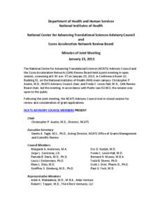 NCATS/CAN meeting minutes Jan 23, 2013