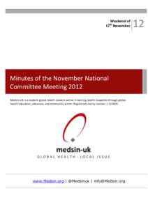 Weekend of 17 November th Minutes of the November National Committee Meeting 2012