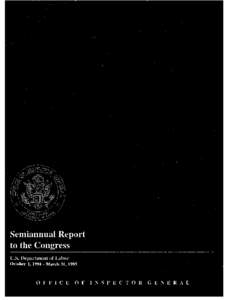 Semiannual Report to Congress October 1, March 31, 1995