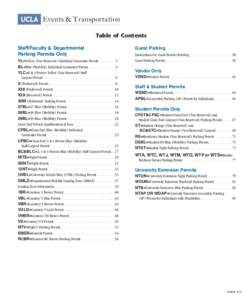 Events & Transportation Table of Contents Staff/Faculty & Departmental Parking Permits Only  YL=Yellow (Non Reserved) Individual Commuter Permit .  .  .  .  .  . 2