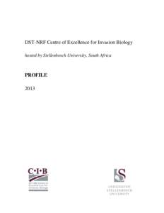 DST T-NRF Centre C of Exccellencee for Innvasion Biologgy hosteed by Steellenbossch Univversity, South Africa A