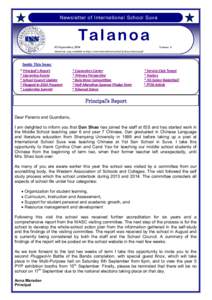 Newsletter of International School Suva  The last day for our IB students Ta l a n o a