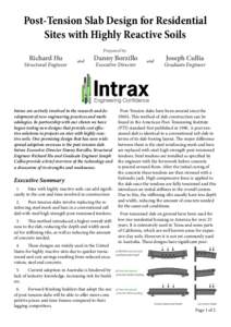 Post-Tension Slab Design for Residential Sites with Highly Reactive Soils Richard Hu Structural Engineer