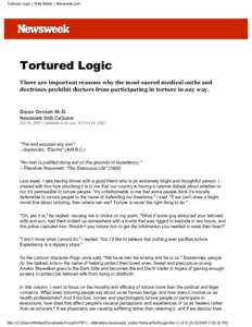 Interrogation techniques / Violence / Morality / Waterboarding / Physicians for Human Rights / Interrogation / Declaration of Tokyo / Medical torture / Uses of torture in recent times / Ethics / Human rights abuses / Torture