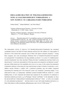 DIELS-ALDER REACTION OF PYRANO[3,4-b]INDOLONES WITH AN ELECTRON-DEFICIENT PYRIDAZINONE: A NEW PATHWAY TO CARBAZOLE-FUSED PYRIDAZINES a  a