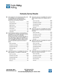 Kentucky Survey Results Q1 If the election for U.S. Senate were today, and the candidates were Democrat Alison Lundergan Grimes and Republican Mitch