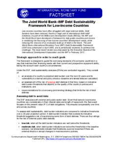 IMF Factsheets--The Joint World Bank–IMF Debt Sustainability Framework for Low-Income Countries; March 18, 2014