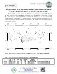 RED SISMICA DE PUERTO RICO  Universidad de Puerto Rico Recinto de Mayagüez Departamento de Geología