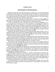 INTRODUCTION  1 Introduction to the Documents During the second half of the nineteenth century, a dispute arose over the border between