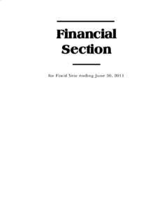 Financial Section for Fiscal Year ending June 30, 2011  KENTUCKY TEACHERS’ RETIREMENT SYSTEM 