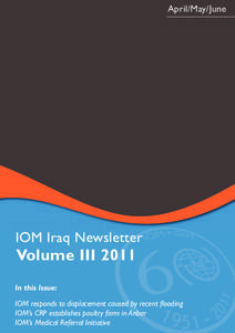 April/May/June  IOM Iraq Newsletter Volume III 2011