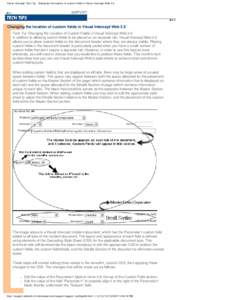 Visual Intercept Tech Tip - Changing the location of custom fields in Visual Intercept Web 3.0