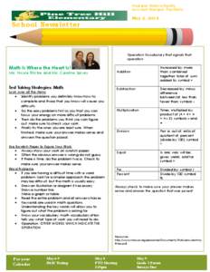 Principal- Melissa Royalty Assistant Principal- Fay Hartis May 2, 2014  School Newsletter