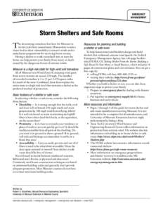 emergency management Storm Shelters and Safe Rooms  T