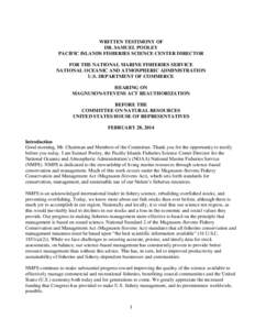Fish / Magnuson–Stevens Fishery Conservation and Management Act / Fisheries management / Sustainable fishery / U.S. Regional Fishery Management Councils / National Marine Fisheries Service / Overfishing / Fishery / Stock assessment / Fishing / Fisheries science / Environment