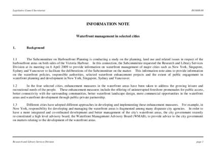 Harbourfront / New York City Economic Development Corporation / Marina Bay /  Singapore / Ontario / Toronto waterfront / Waterfront Toronto / Toronto / Waterfront / Urban Redevelopment Authority