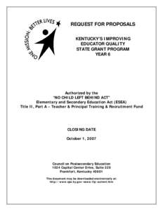 No Child Left Behind Act / Education / Humanities / Oklahoma State System of Higher Education / Education in Kentucky / Kentucky Council on Postsecondary Education / Kentucky Education