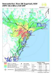 Newcastle/Hun. River (Mt Sugarloaf), NSW 2RPHMHz 3.7kW ERP Dungog Dungog