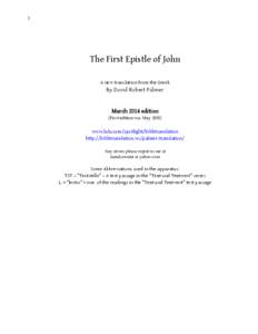 The First Epistle of John