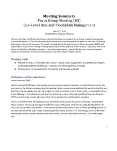 Focus Group Meeting #3  June 2015 Meeting Summary Focus Group Meeting (#3)