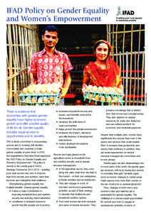©IFAD/GMB Akash  IFAD Policy on Gender Equality
