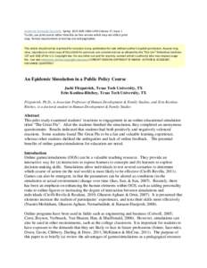 Academic Exchange Quarterly Spring 2013 ISSNVolume 17, Issue 1 To cite, use print source rather than this on-line version which may not reflect print copy format requirements or text lay-out and pagination. Th