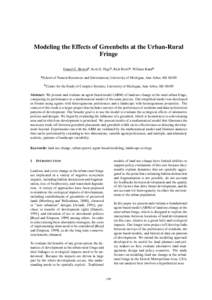 Modeling the Effects of Greenbelts at the Urban-Rural Fringe   