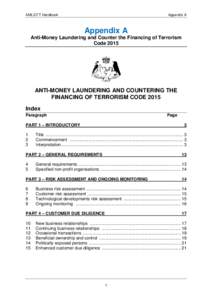 AML/CFT Handbook  Appendix A Appendix A Anti-Money Laundering and Counter the Financing of Terrorism