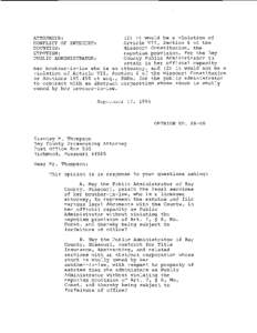 (1) It would be a violation of Article VII, Section 6 of the Missouri Constitution, the nepotism provision, for the Ray County Public Administrator to retain in her official capacity