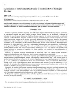 Application of Differential Quadrature to Solution of Pool Boiling Cavities