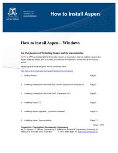 School of Engineering - How to install Aspen 7.3[1]